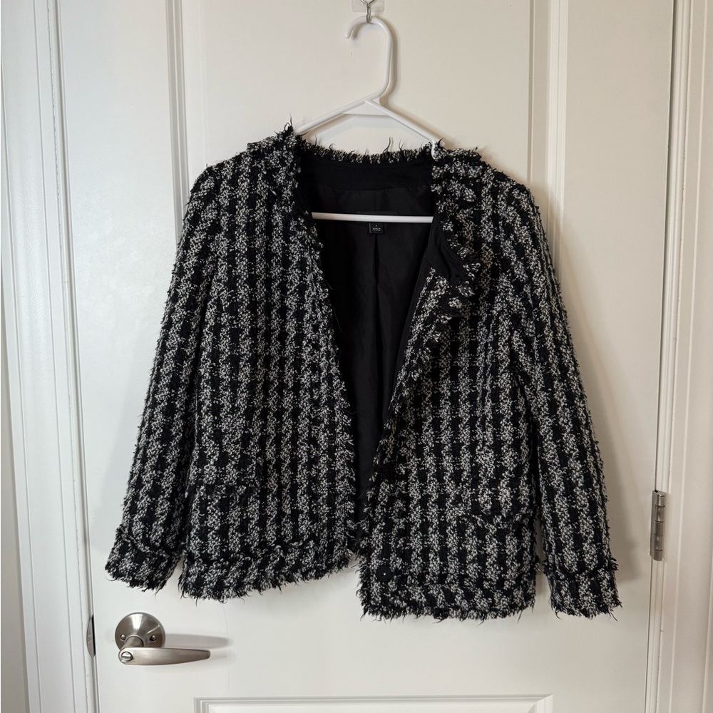 Ann Taylor Houndstooth Tweed Jacket